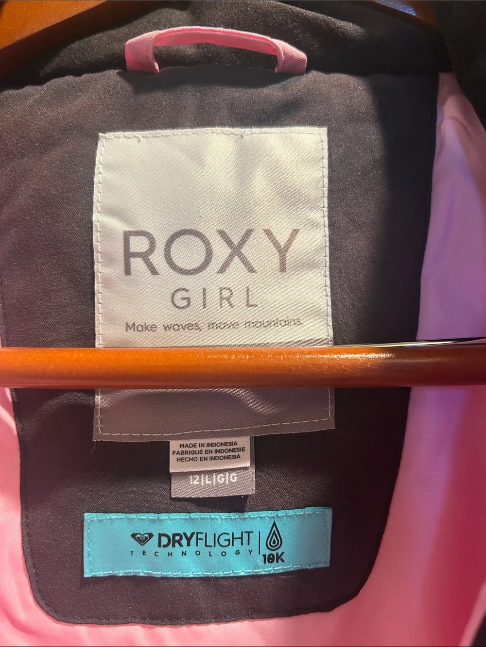Roxy Girls' Light Pink Hooded ski Jacket
